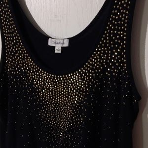 Black with gold sequence